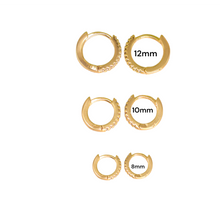 Gold Dainty Huggies Hoops - Single Paved Minimalist Small Gold Plated and Black Earrings for her