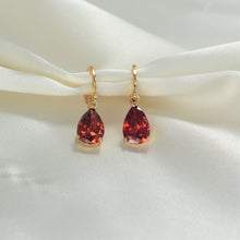 Multi Color Birthstone Dangle Drop Huggies - Gold Plated Sparkling Earrings Perfect Anniversary Gift