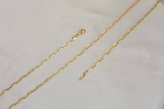Paper Clip Chain - Dainty Gold Plated Everyday Layering Necklace
