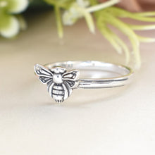 Tiny Bee Ring, Skinny Bee Stacking Ring, Sterling Silver, Minimalist Bee Ring Nature-Inspired Bee Jewelry Perfect Gift for Nature Lovers