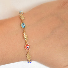 Evil Eye Elephant Bracelet Ojo Pulsera Protection Luck Bracelet - 7.5