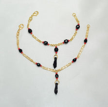 Azabache Bracelet with Figa Hand Charm - Gold Plated Protection Bracelet- Pulsera De Azabache Para Bebe, Nino, Nina Y Adulto