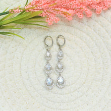 Bridal Silver Plated Long Earrings - Dangle Drop Clip On Earrings Gift For Her