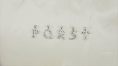 Letter Pendant 925 Sterling Silver Dijes de Plata Initials A-Z Baguette Charms Necklace