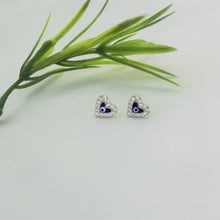 Evil Eye studs - Sterling Silver Heart Studs Dainty Earrings for her