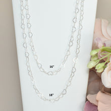 Heart Bracelet, Minimalist Layering Chain, Dainty Heart Shaped Chain, Minimalist Jewelry, Silver Heart Chain, Gift For Her, Valentines