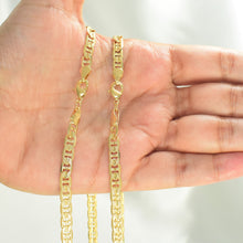 Mariner Anchor Link Chain For Men Women Flat Mariner GoldPlated Necklace 24