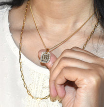 A-Z Initial Pendant Gold Plated Inital with Curb Chains Pendant Necklaces, PaperClip Layering Necklaces