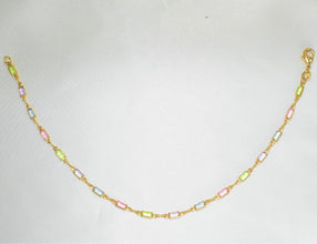 Multi Color Gold Plated Anklet For Women Tobillera de crystal 10'' - Everyday Minimalist Gold Ankle Bracelet