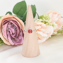 Tiny Ladybug Enamel Ring, Sterling Silver Ladybug Ring, Dainty Good Luck Ring, Minimalist Ladybug Jewelry, Children's ring, Gift For Her