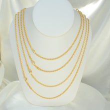 Rope Chain Necklace, Gold Plated Twisted Rope Chain -2mm in 18