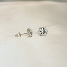 Tiny Cubic Zirconia Stud Earrings, 925 Silver Stud Earrings