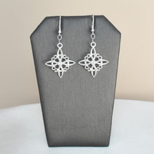 Witch Knot Celtic Pendant, 925 Sterling Silver Dangly Earrings Nudo de Bruja Aretes Jewelry Set