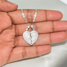 Couple Heart Love Pendant 925 Sterling Silver Split Heart Necklace Gift for lovers
