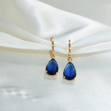 Multi Color Birthstone Dangle Drop Huggies - Gold Plated Sparkling Earrings Perfect Anniversary Gift