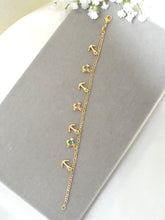 Fish and Anchor Bracelet, Dainty Gold Plated Bracelet, Charm Bracelet for Girls