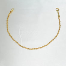 Twisted Rope Chain Anklet - Gold Plated Tobillera Everyday Minimalist Anklet for Women