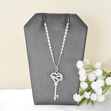 Heart Key Pendant Necklace la alma llave colgante 925 Silver CZ Love Pendant