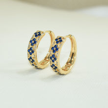 Clover earrings, mini hoops huggies minimalist daisy flowers small earrings, Small Crystal Hoops, Four-leaf Clover Earrings, women earrings