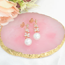 Bridal Earrings 14K Gold Plated Studs Bridal Jewelry Pearl Drop Earrings