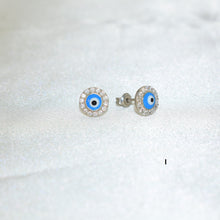 Evil Eye Stud Earrings 925 Sterling Silver Ojo Protection Studs Gift For Her