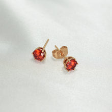 Multi Color Birthstone Studs - Gold Plated Dainty Minimalist Stackable Earrings for her