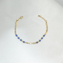 Multi Color Evil Eye Gold Plated Protection Bracelet, 7.5 inch - For Her