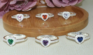 Halo Heart CZ Rings, 925 Sterling Silver, Anillos De CZ, Engagement Ring, Gift