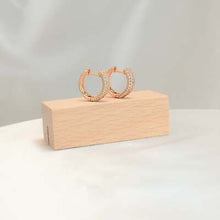 Triple Pave Huggies Hoops - Gold Plated Earrings Gift for Girlfriend, Wife