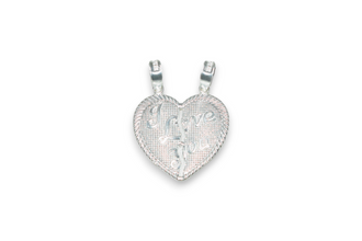 Couple Heart Love Pendant 925 Sterling Silver Split Heart Necklace Gift for lovers