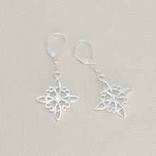 Witch Knot Celtic Sterling Silver Earrings - Nudo de Bruja - Dangle Drop Earrings for Her