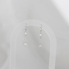 Floral Dangle Drop Earrings - 925 Sterling Silver - Bridal Statement Earrings