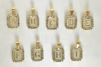 A-Z Initial Pendant Gold Plated Inital with Curb Chains Pendant Necklaces, PaperClip Layering Necklaces