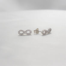 Infinity Paved Studs - Sterling Silver Elegant Minimalist CZ Earrings for her