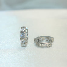 Silver Plated Huggies Hoops - Multi Color CZ Studded Earrings for Everyday Wear - Perfect gift for Wife, Daughter, Teenage Girls