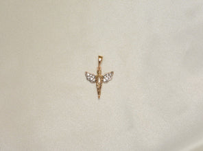 Angel Pendant Necklace - 14K Gold Plated Charm Necklace - Gift for Mom, Daughter, Wife