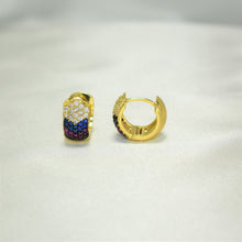 Multi Color Gold Plated Huggies Hoops - Small Everyday Earrings Gift for Women, Daughter, Wife