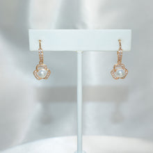 Pearl Drop Huggie Earrings Gold Plated CZ Drop Hoops Bridal Hoops Gift For her