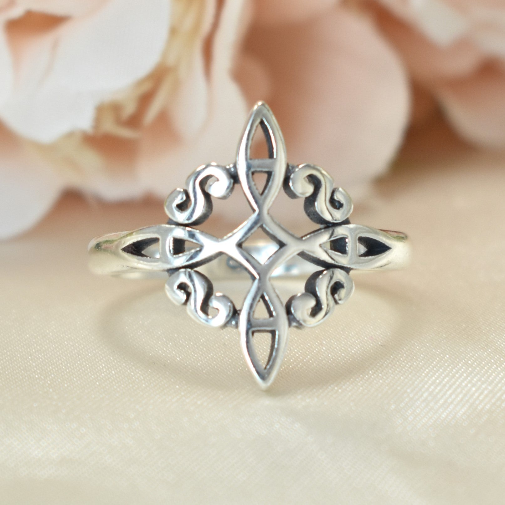 Witch Knot Celtic Silver Ring, Anillos de plata 925 , Nudo de bruja, Gift