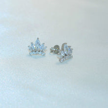 Princess Crown Sterling Silver Studs Earrings - Gift for Daughter