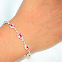 Red Evil Eye Bracelet, Eye Protection Bracelet, Ojo Pulsera, Gift For her-7.5