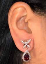 Colorful Red White Green Pink Tear Drop Earrings Gold Plated Dangly Statement Studs