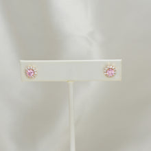 Colorful Flower Studs Gold Plated Birthstone Earrings Minimalist Studs Gift