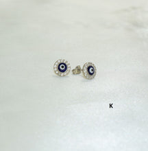 Evil Eye Stud Earrings 925 Sterling Silver Ojo Protection Studs Gift For Her