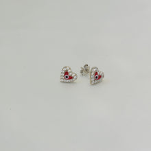 Evil Eye studs - Sterling Silver Heart Studs Dainty Earrings for her
