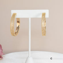 Large Huggie Hoops,Gold Plated Hoop Earrings,Large Earrings with CZ,Gift For Her