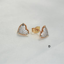 CZ Heart Earrings Gold Plated CZ Love Studs Dainty Minimalist Studs Gift For Her