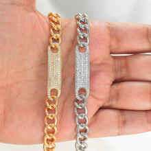 Micro Pave Iced Cuban Link Chain Bracelet - Gold and Silver Plated Bracelet Gift for her