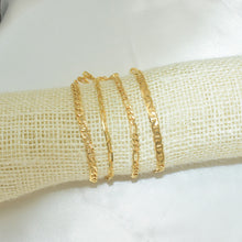 Figaro Mariner Cuban Paper Clip Link Chain Bracelets - Gold Plated Everyday Bracelet Stack for her