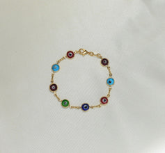Evil Eye Bracelets, 14K Gold Plated Protection Bracelet, Blue, Red, Multi -Baby